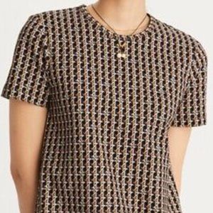 Tory Burch Basketweave T-Shirt in Black Size Medium